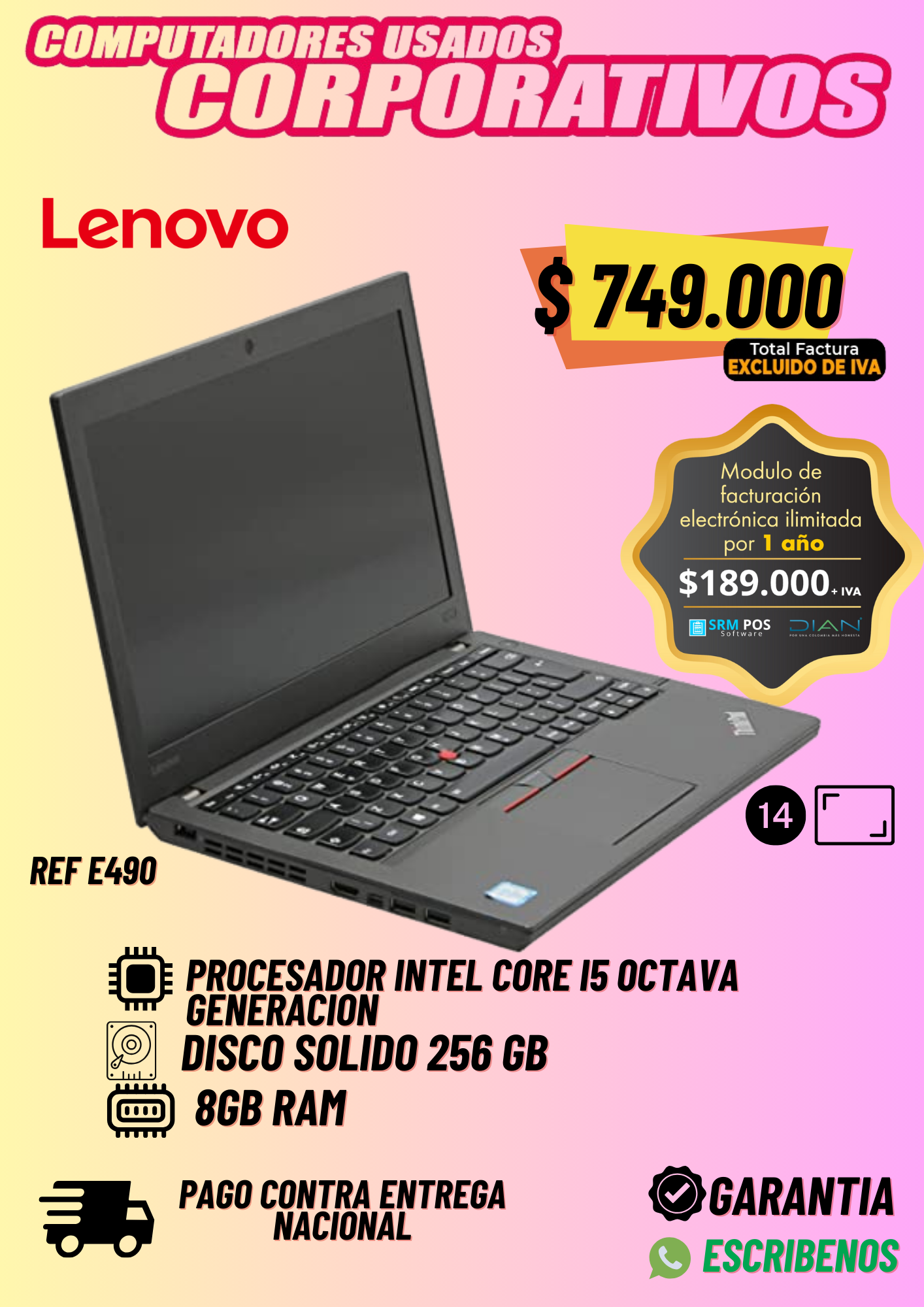 Thinkpad E490  INTEL®CORE™ I5